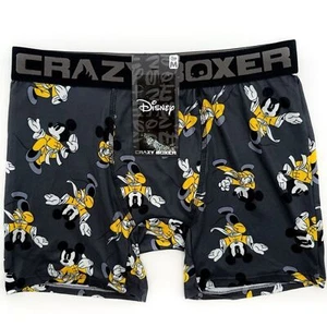 Disney Mickey Mouse Ninja Crazy Boxer Briefs Mens Medium Underwear Gray Yellow - Picture 1 of 6
