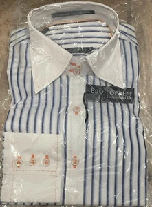 Edo Popken Women's Career Shirt 34 L. Edition Multi Striped White Collar New - Picture 1 of 7