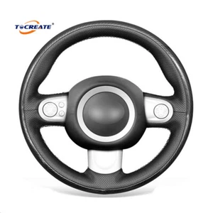 Carbon Fiber Genuine Leather Steering Wheel Cover for Mini Cooper Clubman #TEXC - Imagen 1 de 11