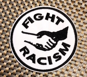 Fight Racism 3" Round Embroidered Patch Anti Racist Punk - Picture 1 of 4