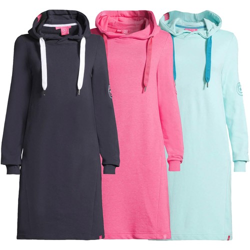 SACAI Abito donna pelle di sale con cappuccio Mööv uni abito con cappuccio manica lunga con tasche laterali