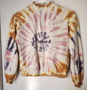 Art Class Long Sleeve Tie Dye Sweatshirt Quarter Zip Girls Size 10/12 Large - Picture 1 of 2
