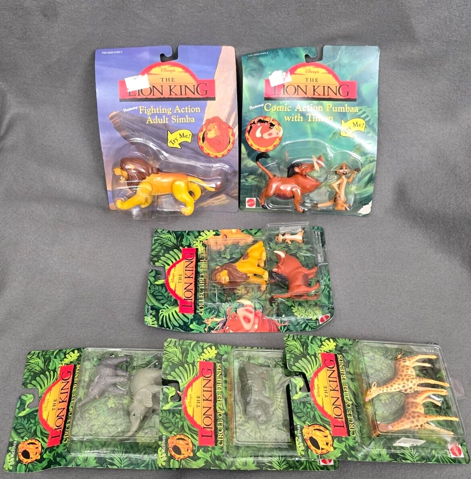 *NEW/UNOPENED* Vtg '94 Lot of 6 Lion King Action Figures w/Action Simba & Pumbaa - Image 1 of 4