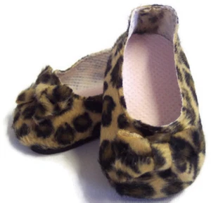 Leopard Print Bow Shoes for 18 inch Doll Clothes Girl - Picture 1 of 4