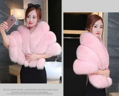 Poncho de piel de zorro 100 % real genuino chal estola damas ropa de piel de lujo Foto 1 de 4