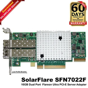 SolarFlare SFN7022F 10Gbps Dual-Port SFP+ PCIe 3.0x8 Network Adapter Low Profile - Picture 1 of 5