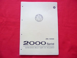 Catalogo Alfa Romeo 2000 Sprint Parti di Ricambio - Picture 1 of 3
