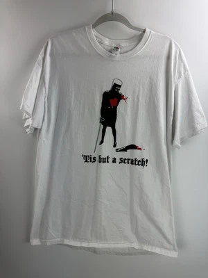 Camiseta Monty Python And The Holy Grail Hombre XL Blanca 'Tis But A Scratch Años 2000 Foto 1 de 4
