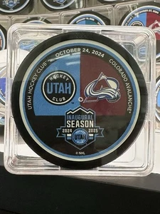 Utah Hockey Club - Colorado Avalanche - Game Day Puck - 10/24/2024 - Picture 1 of 1
