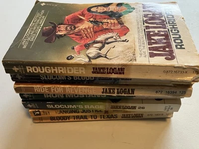7 vintage paperbacks Jack Logan Playboy Press Adult Westerns - Imagem 1 de 4
