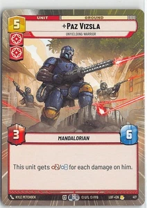 SWU Legends of the Force Paz Vizsla - Unyielding Warrior (Hyperspace) Rare #417 - Bild 1 von 2