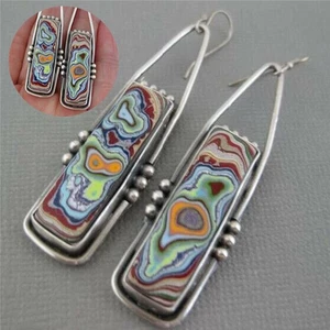 Multi-Color Zircon Jewelry Earrings Chic EarDangle Women Silver Ear Silver Ear - Picture 1 of 5