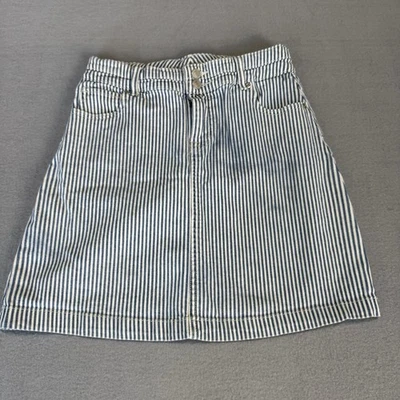 Minifalda de mezclilla a rayas azul blanco Maurices para mujer 2 Y2K vaquera costera grunge Foto 1 de 4