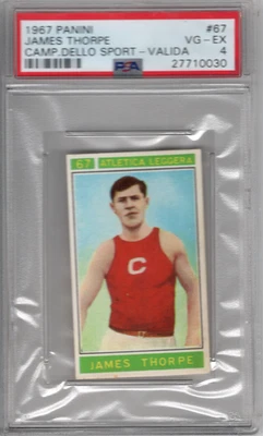 1967 PANINI CAMPIONI DELLO SPORT #67 JAMES THORPE CAMP.DELLO SPORT-VALIDA PSA - Image 1 of 2
