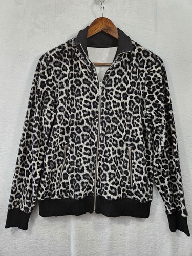 Giacca ghepardo nero leggero zip Michael Kors donna taglia M tasche LEGGI