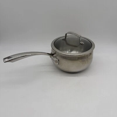 Olla para salsa Belgique vintage de acero inoxidable de 3 cuartos con tapa de vidrio | Bélgica Foto 1 de 4