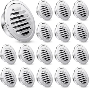 18 Pcs Stainless Steel Soffit Vents 4 Inch round Dryer Vent Cover with Mesh Scre - Picture 1 of 12