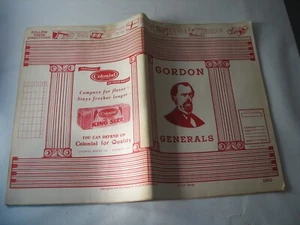 Vtg Paper ephermera COLONIAL BREAD bookcover 1963 advertising Gordon Generals - Picture 1 of 8