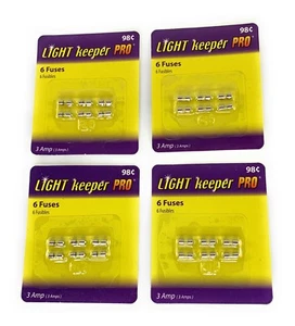 Light Keeper Pro 3 Amp Fuses 4 Packs of 6 Fuses (24 Fuses Total) - Picture 1 of 3