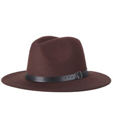 Wide Brim Wool Felt Fedora Panama Western Cowboy Hat Casual Jazz Cap Men Women