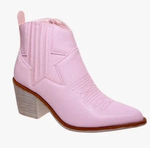 Pierre Dumas Womens Wilder-10 Pink Pointed Toe Western Ankle Boots Choose Size - Picture 1 of 6
