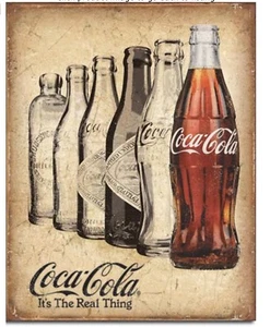 Coca Cola Metal Tin Sign Real Thing Coke Shop Home Garage Wall Decor #2252 - Picture 1 of 1