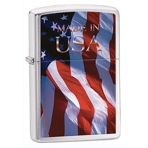 Zippo Windproof American Flag Lighter, Made In USA, 24797 New In Box - Picture 1 of 2