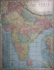 Old 1900 Cram's Atlas Map ~ BRITISH INDIA - FARTHER INDIA - CEYLON ~ Free S&H