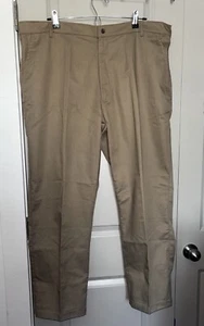 NEW Men 42 / 30 HABAND Pants Easy Care Cotton/Polyester Tan Pleated Slacks - Picture 1 of 6