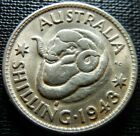 1943s  AUSTRALIAN ONE SHILLING COIN -  UNCIRCULATED. -  SILVER  # 22/5