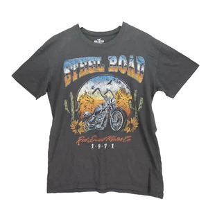 Hollister Biker T Shirt Graphic Print Steel Road Motor 1971 Crew Neck size XS - Picture 1 of 5