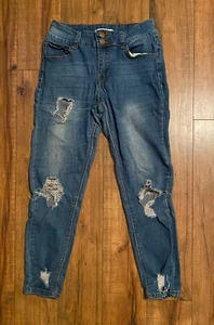 #223 Girls Encore Blue Jeans Size 9 Skinny Stretchy Straight Legs Cotton Blend - Picture 1 of 10