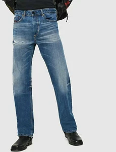 $ 228 Diesel D-Kodeck normale gerade Jeans Destroy blau 080AH NEU W33 L32 Italien - Bild 1 von 12