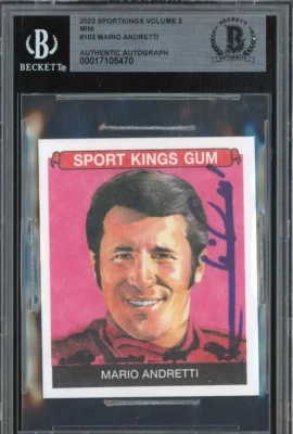 Mario Andretti Signed 2022 Sportkings Volume 3 Mini #103 AUTO BGS BAS - Image 1 of 2