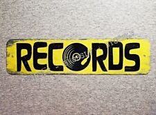 Metal Sign RECORDS vinyl albums record store day shop music cds phonograph 3x12