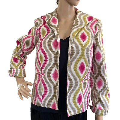 Chaqueta Blazer 3 Sisters Mujer Talla S Estilo Azteca Estampado Serpiente Colores Audaces Foto 1 de 4