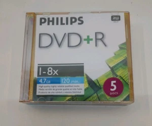 Philips DVD+R 8x 4.7GB 120 min 5 pack in Multicolor Jewel Cases - Picture 1 of 3