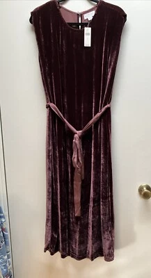 Новый с Ярлыками бархат на Graham & Spencer без рукавов бархата Midi платье Sz L вино 9A405 - Изображение 1 из 4