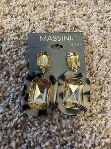 Massini Ohrhänger gelber Stein goldfarben - Bild 1 von 3