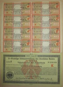 GERMANY German 8-15% Treasury Bond 100,000 Marks 1923 with coupons - Picture 1 of 1