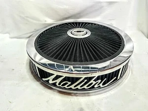 14" x 3" Black Air Cleaner Set Fit 5-1/8'' Carburetor Neck Malibu Chevy - Picture 1 of 2
