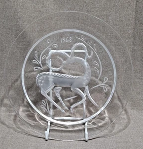 Lalique France Jahresglas Kristallplatte 1968 ~ Gazelle - Bild 1 von 3
