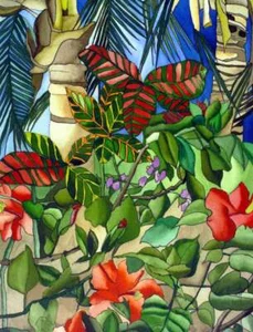 Azulejos de cerámica artística de acento y decoración tropical Ruth Daniels RD002AT - Imagen 1 de 4