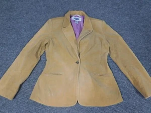 Old Navy womens Jacket Small Brown Blazer Corduroy one-button classic - Picture 1 of 12