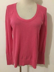 Ann Taylor LOFT Linen/Cotton Sweater Knit Top Semi-Sheer Fuchsia Size XS - Picture 1 of 12
