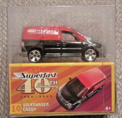 MATCHBOX 2009 SUPERRÁPIDO CUARTO ANIVERSARIO VOLKSWAGEN CADDY #10 ROJO Y NEGRO Foto 1 de 4