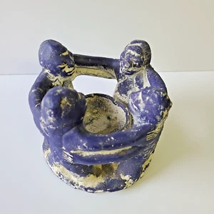 Circle of Friends Candle Holder Mexican Folk Art Rustic Pottery - Picture 1 of 7