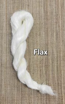 Flax Strick, Bleached Bast Fiber, Approx. 2.5 oz Medium Coarseness - Image 1 of 4