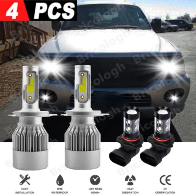 Para Mitsubishi Montero 2001-2006 - 4 piezas LED faros luces antiniebla haz alto/bajo Foto 1 de 4