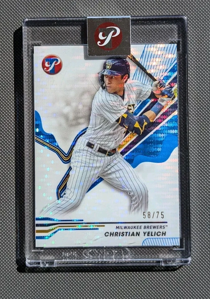 2024 Topps Pristine Baseball Blue/Gold Refractor Christian Yelich 50/75 - Image 1 of 3